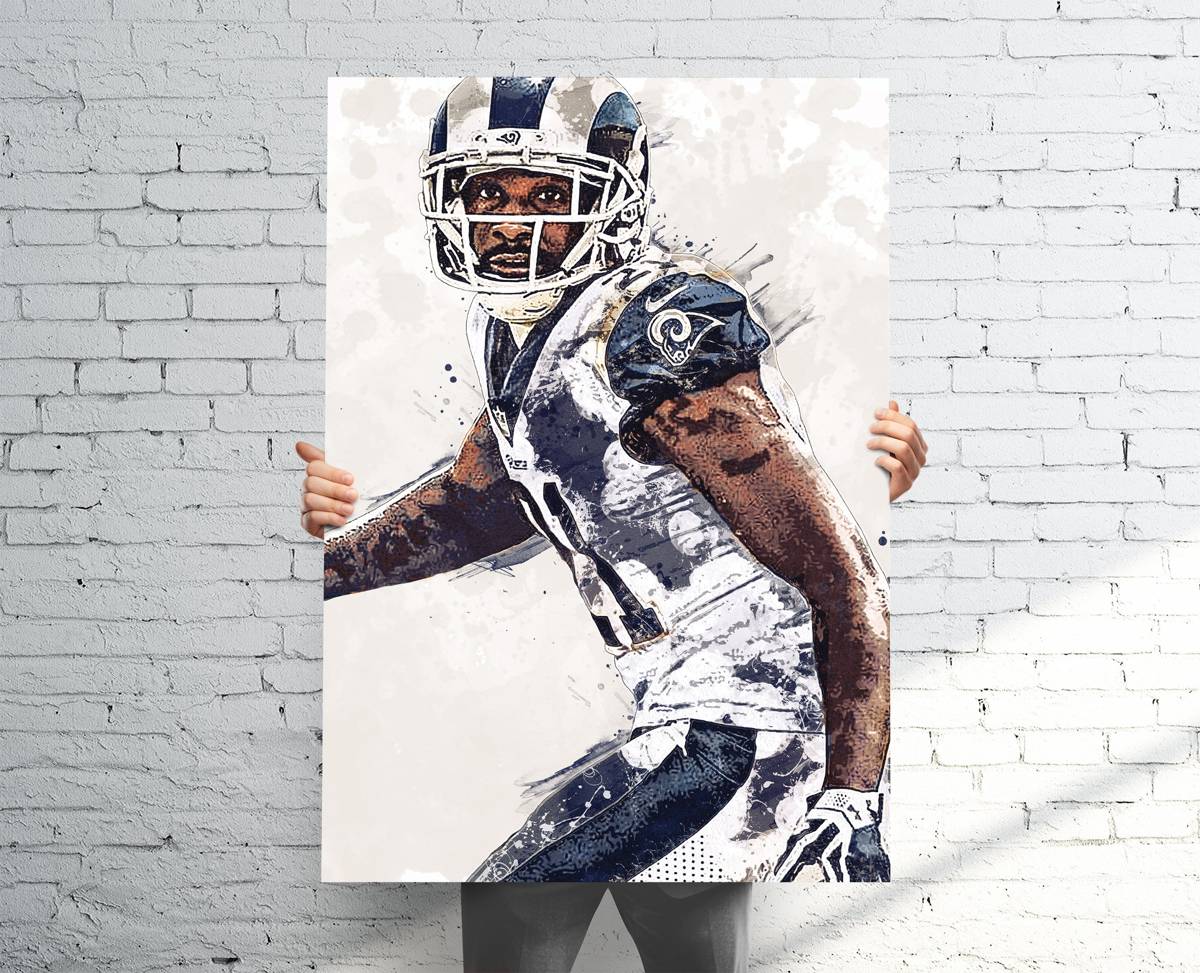 Aqib Talib Los Angeles Rams - - Sports Art Print - Football - Man Cave Gift - Sports Decor – Poster | Canvas Wall Art Print