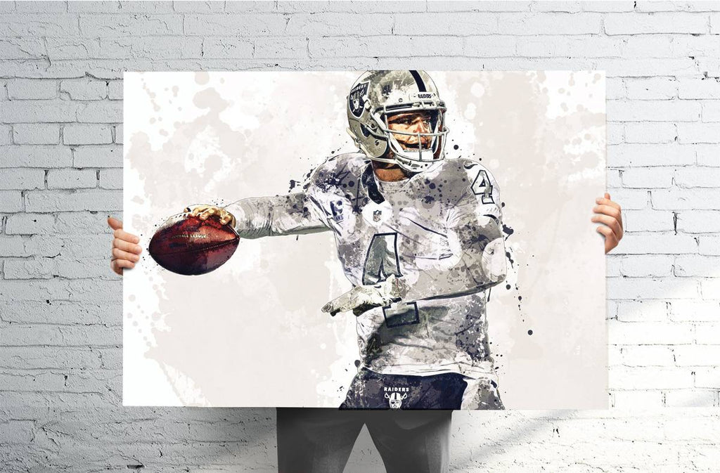 Derek Carr Oakland Raiders (V3) Sports Art Print, Football, Sports Decor – Poster | Canvas Wall Art Print