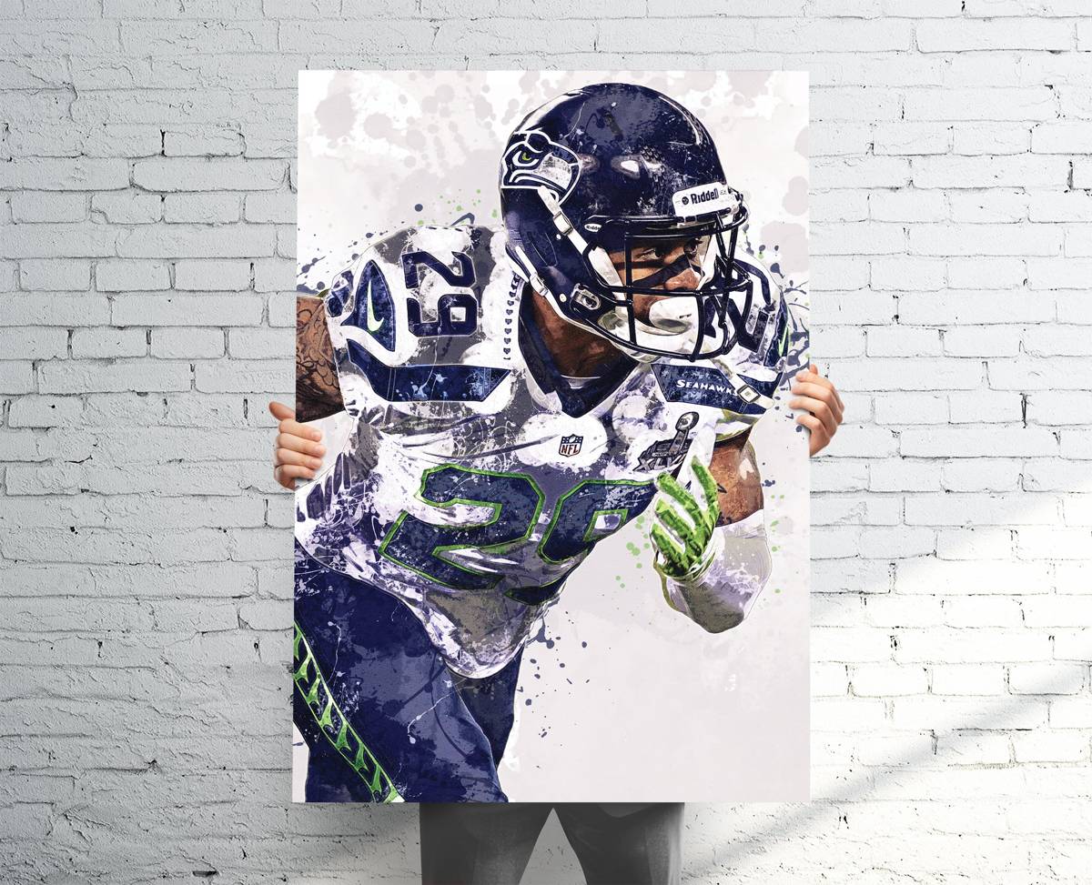 Earl Thomas Seattle Seahawks Sports Art Print, Football, Sports Decor – Poster | Canvas Wall Art Print