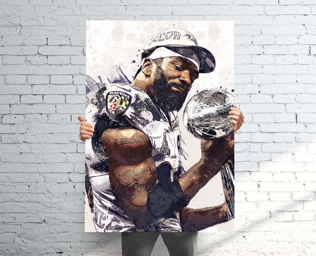 Ed Reed Baltimore Ravens Sports Art Print, Football, Sports Decor – Poster | Canvas Wall Art Print