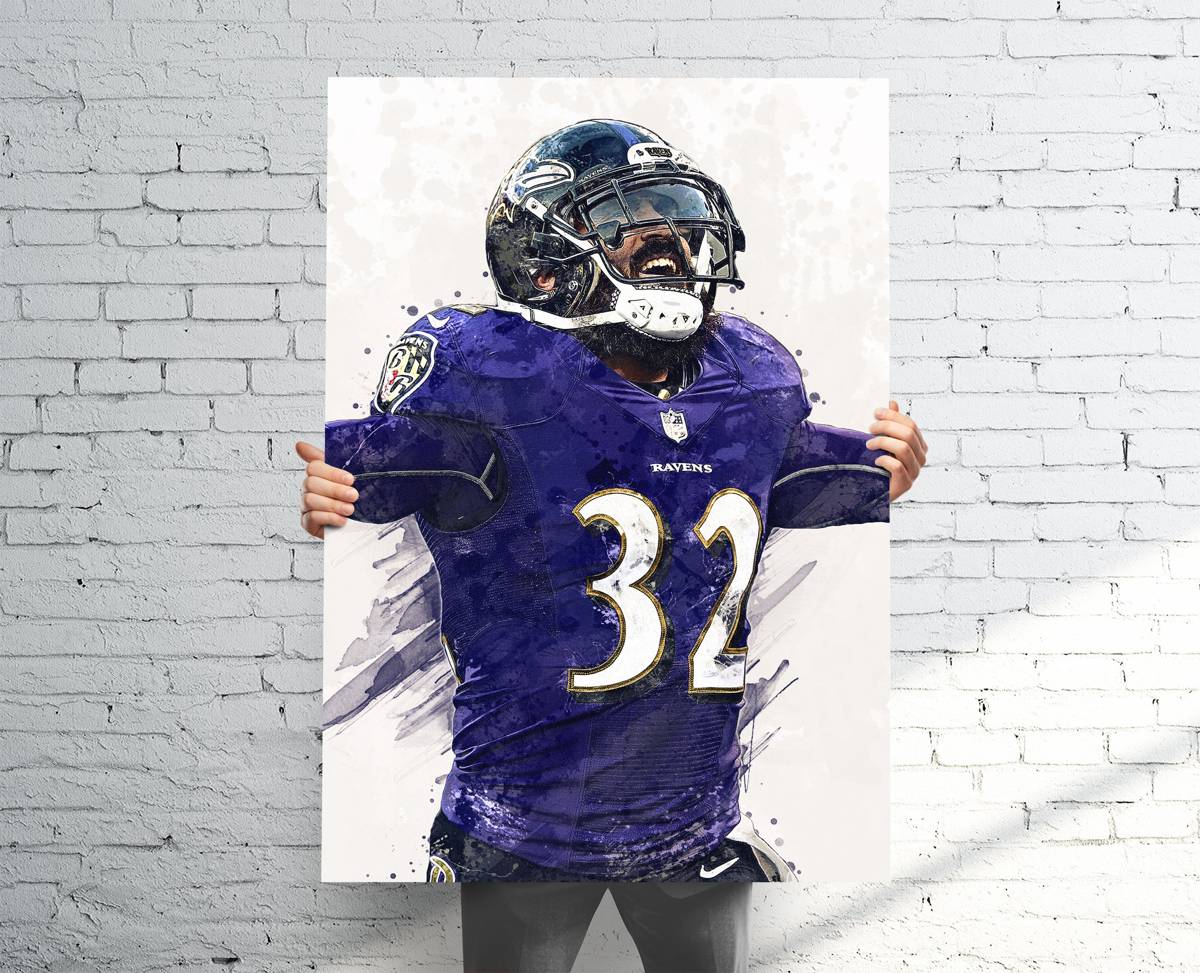 Eric Weddle Baltimore Ravens Sports Art Print, Football, Sports Decor – Poster | Canvas Wall Art Print