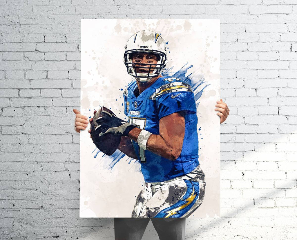 Philip Rivers Los Angeles Chargers Sports Art Print, Football, Sports Decor – Poster | Canvas Wall Art Print