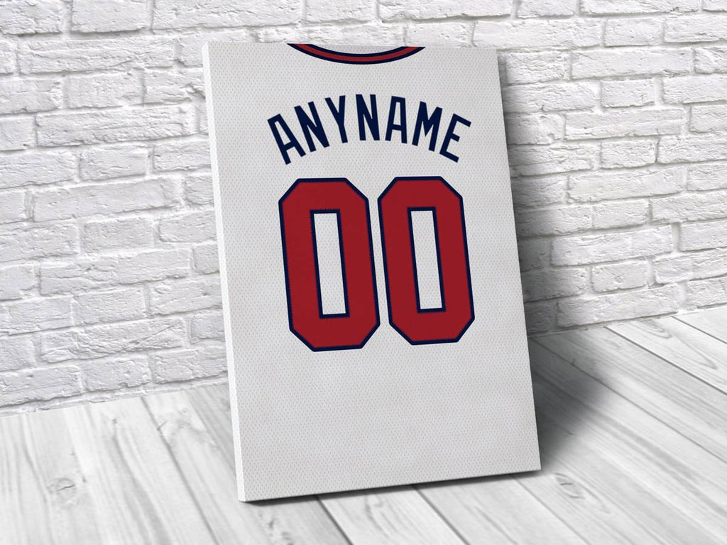 Atlanta Braves Personalized Jersey Sports Art Print, Baseball Shirt, Sports Decor – Poster | Canvas Wall Art Print