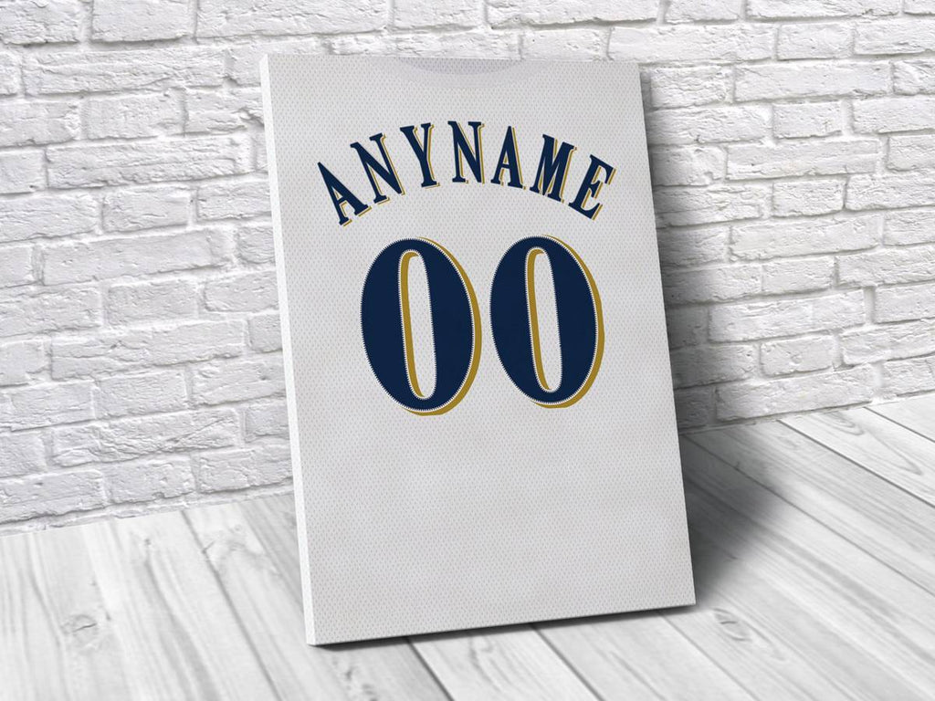Milwaukee Brewers Personalized Jersey Sports Art Print, Baseball Shirt, Sports Decor – Poster | Canvas Wall Art Print