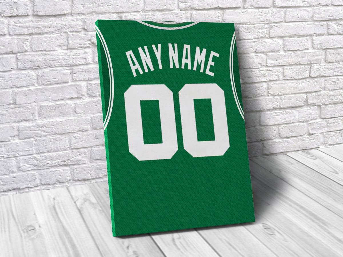 Boston Celtics Personalized Jersey Sports Art Print, Basketball Shirt, Sports Decor – Poster | Canvas Wall Art Print