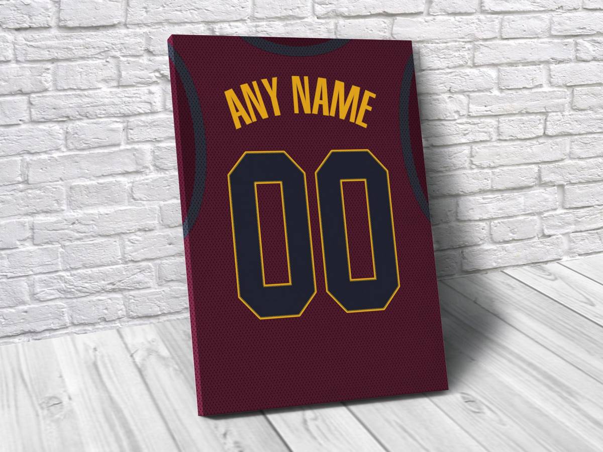Cleveland Cavaliers Personalized Jersey Sports Art Print, Basketball Shirt, Sports Decor – Poster | Canvas Wall Art Print