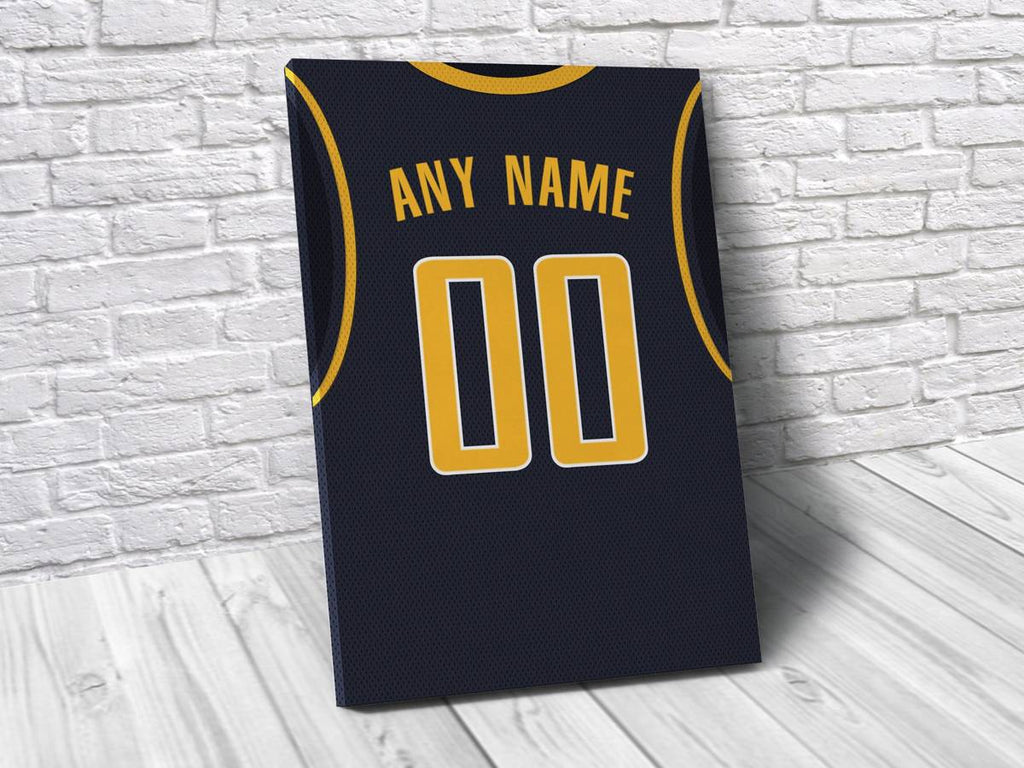 Indiana Pacers Personalized Jersey Sports Art Print, Basketball Shirt, Sports Decor – Poster | Canvas Wall Art Print