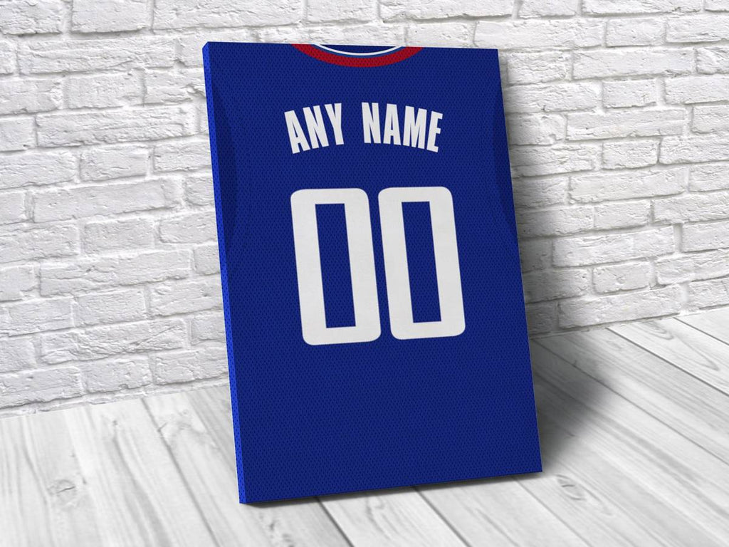Los Angeles Clippers Personalized Jersey Sports Art Print, Basketball Shirt, Sports Decor – Poster | Canvas Wall Art Print