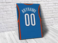 Oklahoma City Thunder Personalized Jersey Sports Art Print, Basketball Shirt, Sports Decor – Poster | Canvas Wall Art Print