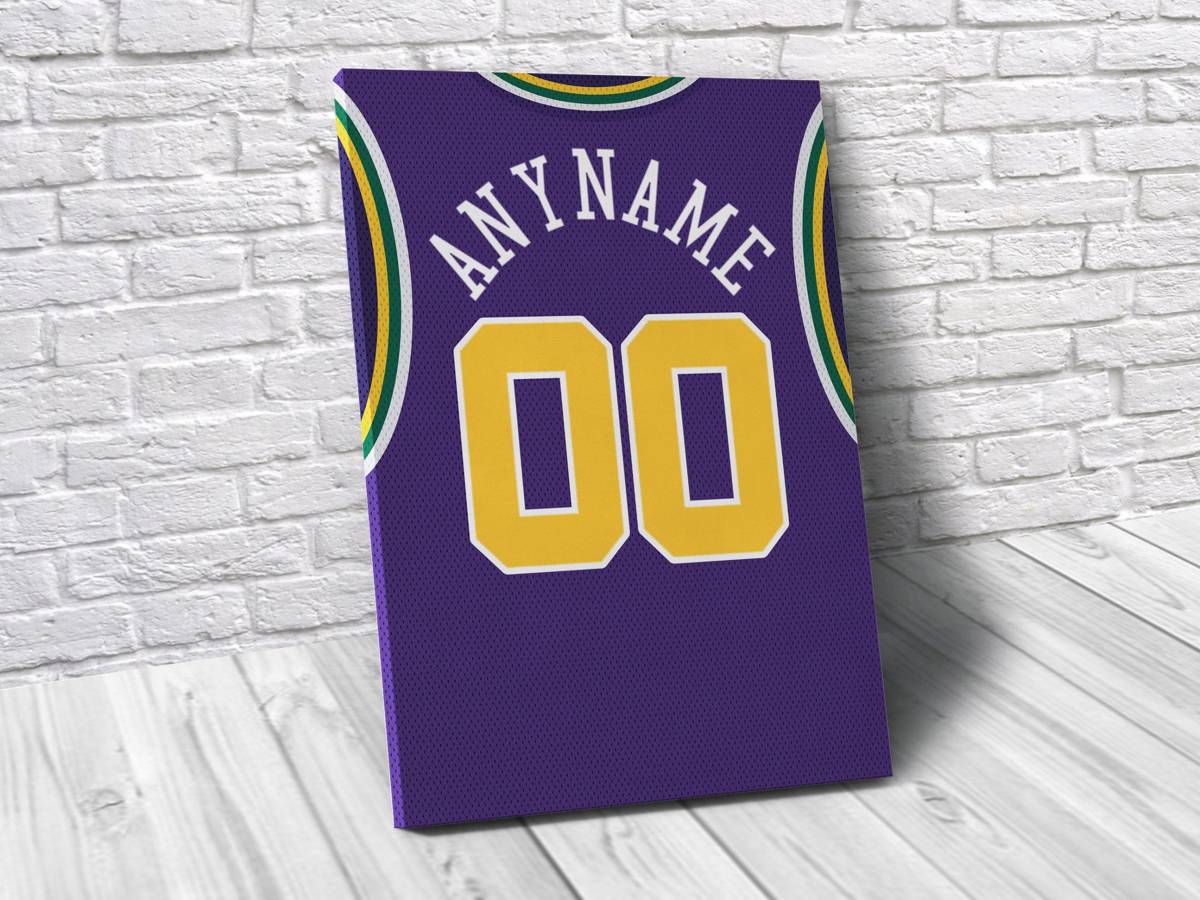 Utah Jazz Personalized Jersey Sports Art Print, Basketball Shirt, Sports Decor – Poster | Canvas Wall Art Print
