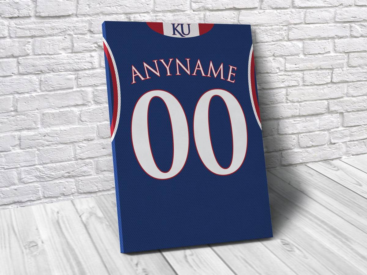 Kansas Jayhawks Personalized Jersey Sports Art Print, Basketball Shirt, Sports Decor – Poster | Canvas Wall Art Print