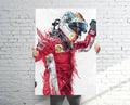 Sebastian Vettel Ferrari (V1) Sports Art Print, F1 Racing, Sports Decor – Poster | Canvas Wall Art Print