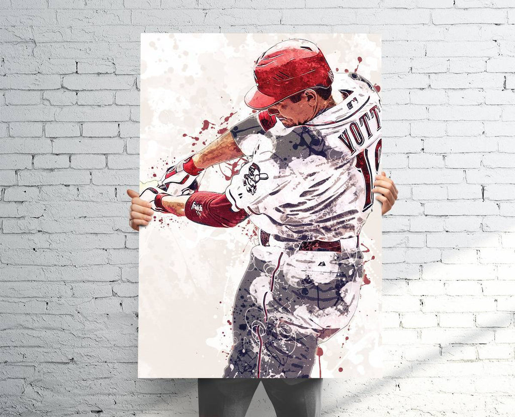 Joey Votto Cincinnati Reds Sports Art Print, Baseball, Sports Decor – Poster | Canvas Wall Art Print