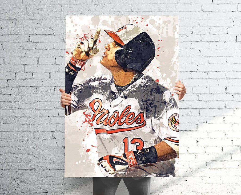 Manny Manhado Baltimore Orioles Sports Art Print, Baseball, Sports Decor – Poster | Canvas Wall Art Print