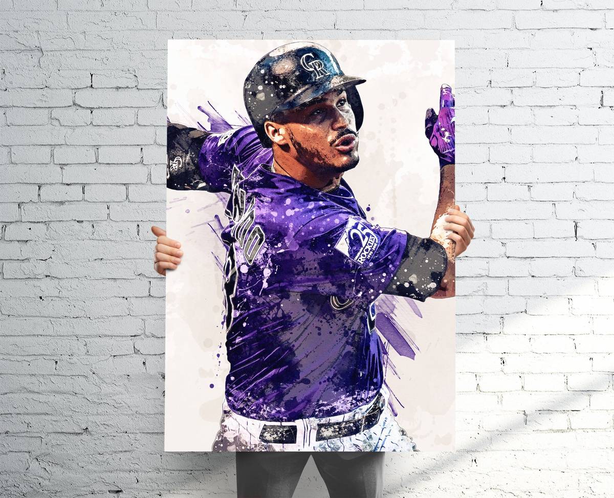 Nolan Arenado Colorado Rockies Sports Art Print, Baseball, Sports Decor – Poster | Canvas Wall Art Print