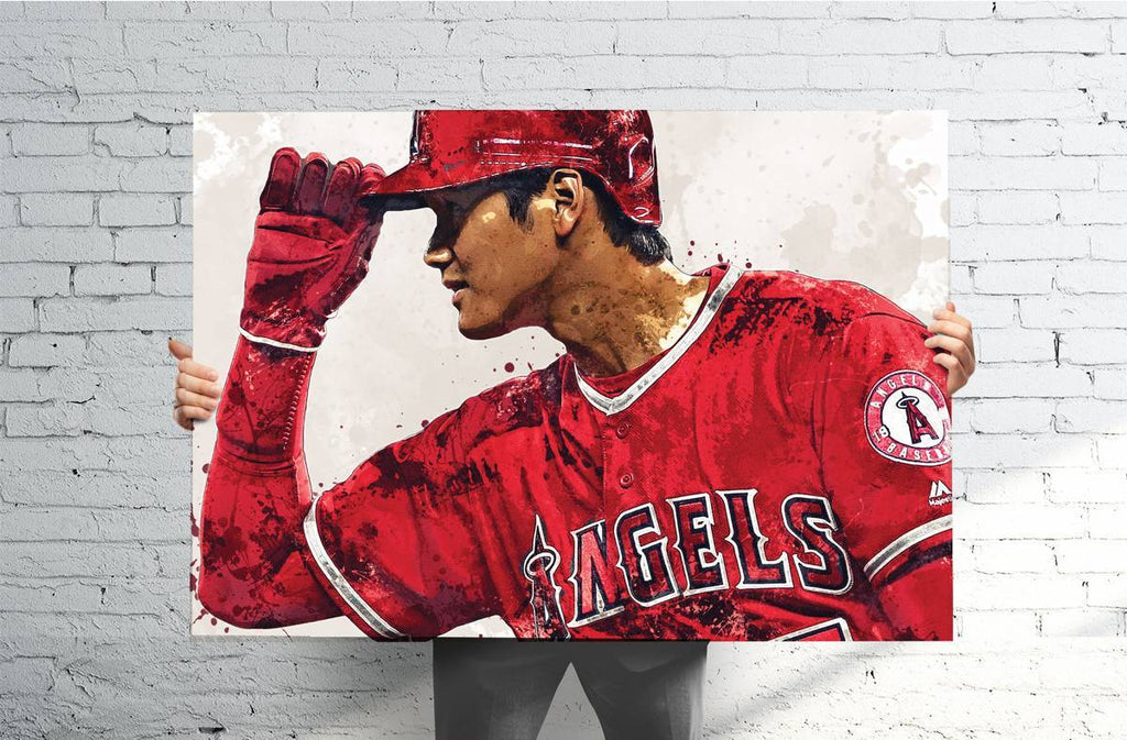 Shohei Ohtani Los Angeles Angels Sports Art Print, Baseball, Sports Decor – Poster | Canvas Wall Art Print