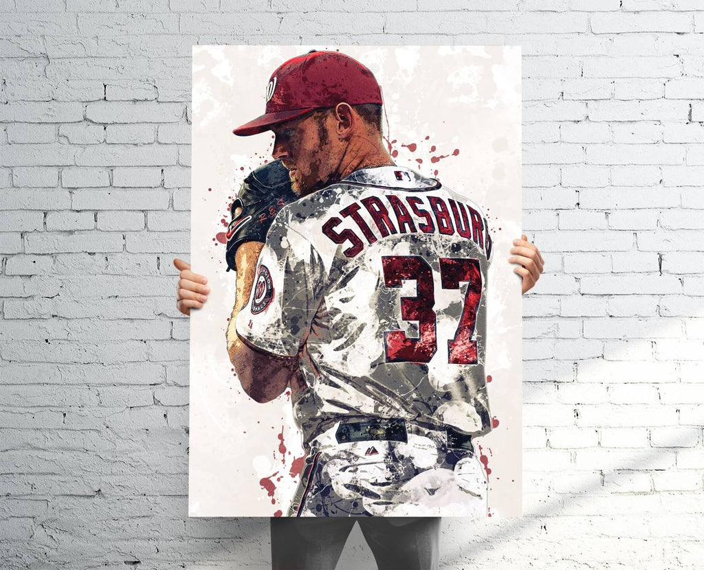 Stephen Strasburg Washington Nationals Sports Art Print, Baseball, Sports Decor – Poster | Canvas Wall Art Print