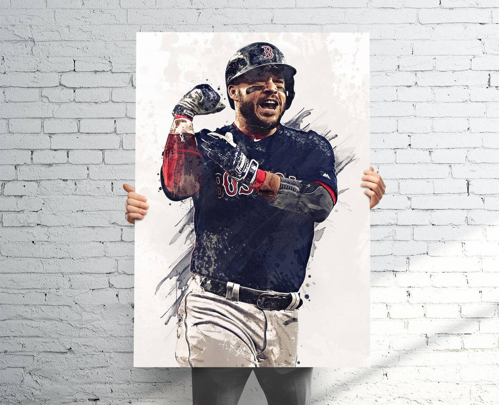 Steve Pearce Boston Red Sox Sports Art Print, Baseball, Sports Decor – Poster | Canvas Wall Art Print