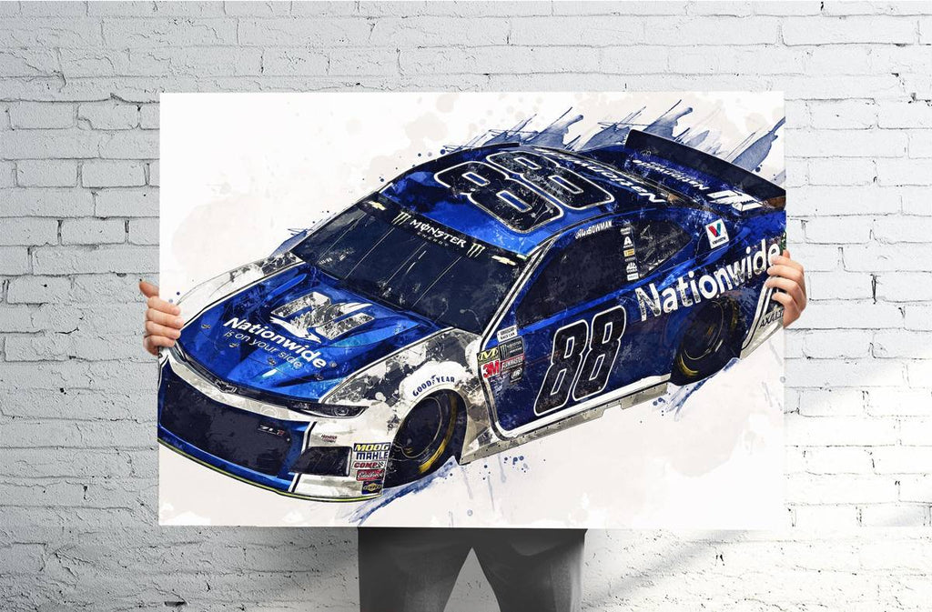 Alex Bowman Nascar Sports Art Print, Nascar Racing, Sports Decor – Poster | Canvas Wall Art Print