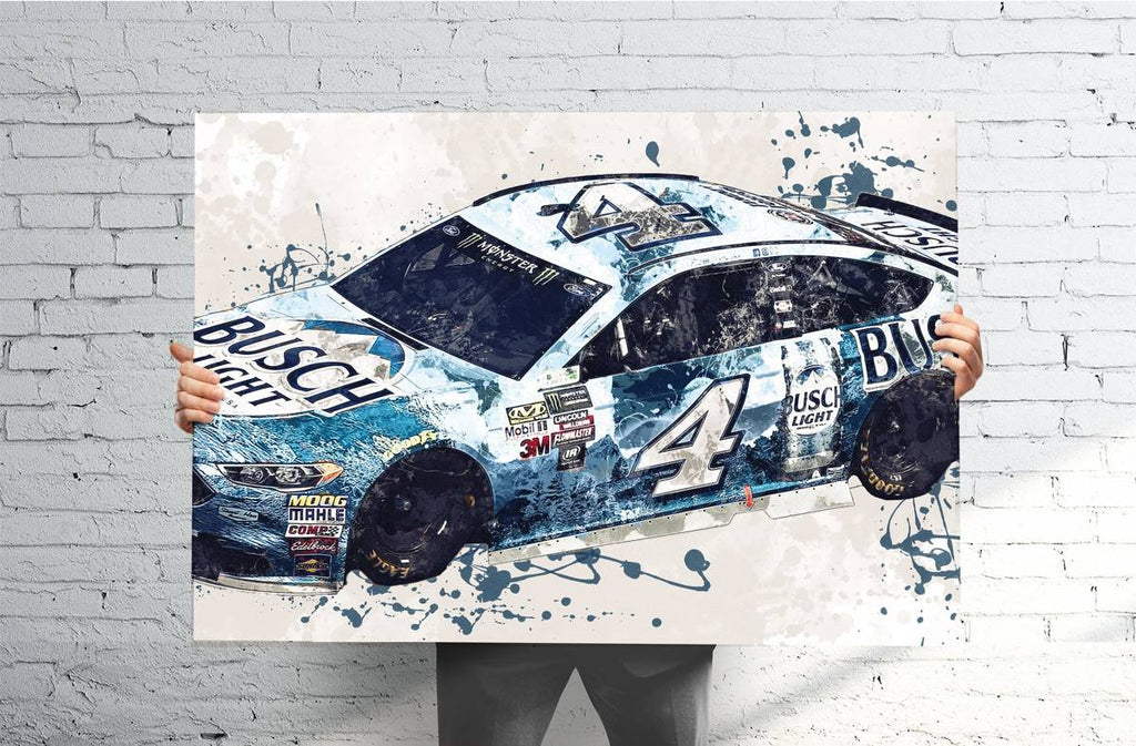 Kevin Harvick Nascar Sports Art Print, Nascar Racing, Sports Decor – Poster | Canvas Wall Art Print