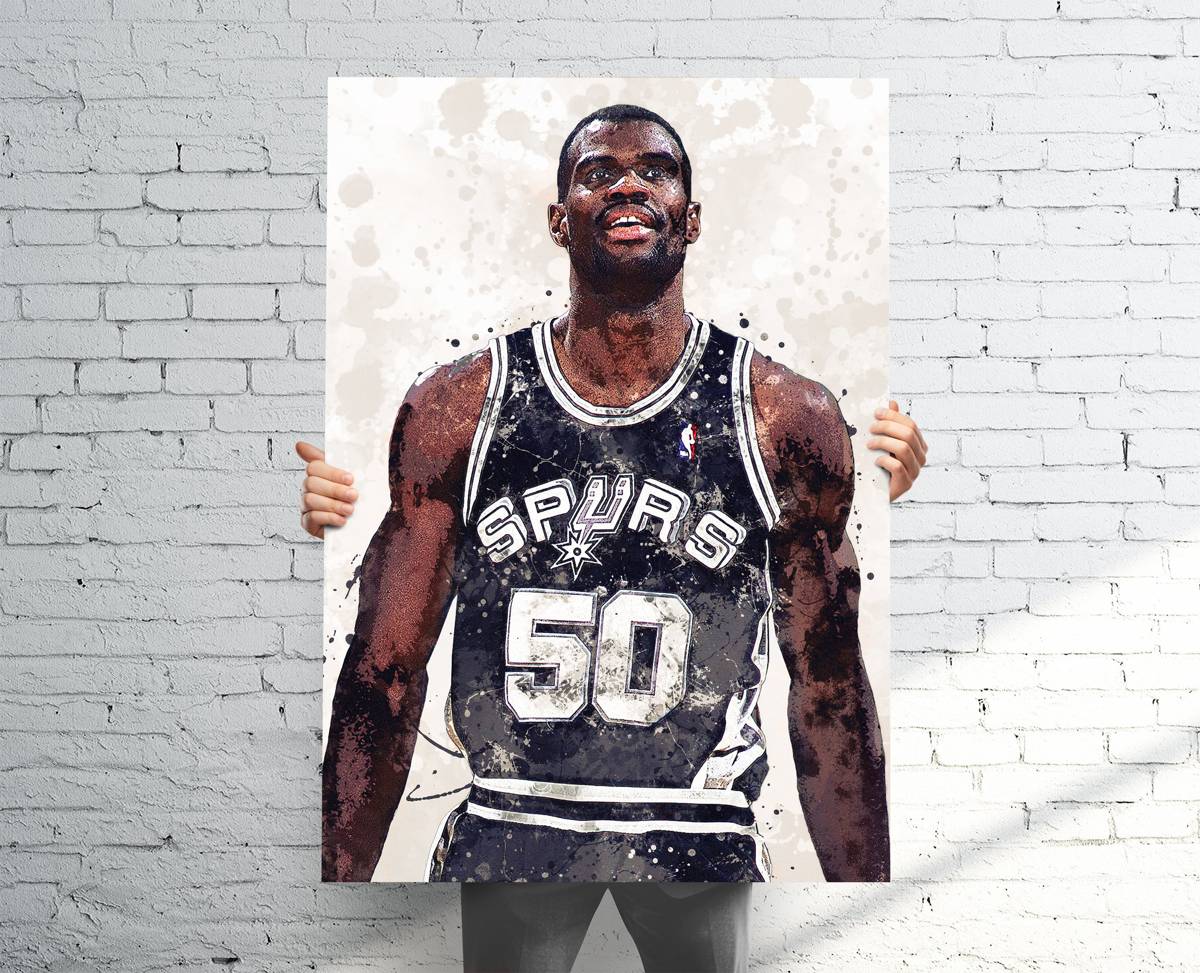 David Robinson San Antonio Spurs Sports Art Print, Basketball, Sports Decor – Poster | Canvas Wall Art Print