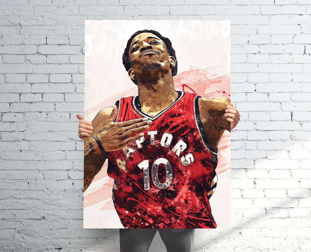 Demar Derozan Toronto Raptors Sports Art Print, Basketball, Sports Decor – Poster | Canvas Wall Art Print