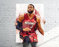 Dwyane Wade Miami Heat Sports Art Print, Basketball, Sports Decor – Poster | Canvas Wall Art Print