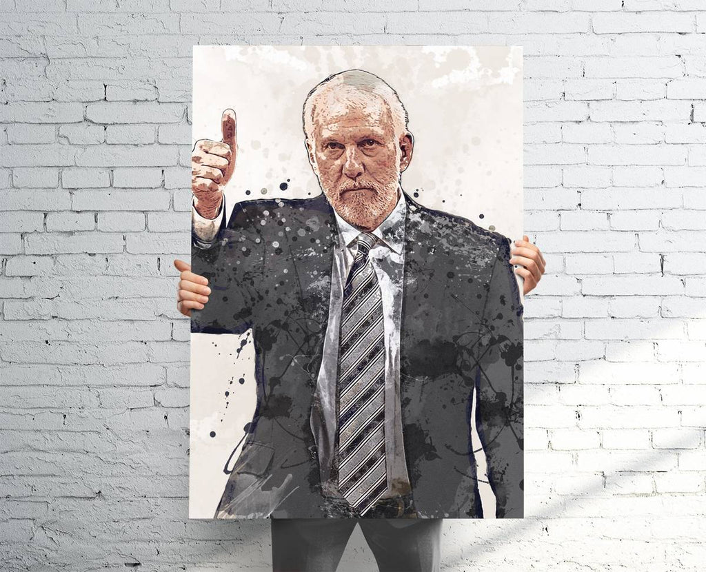 Gregg Popovich San Antonio Spurs (V2) Sports Art Print, Basketball, Sports Decor – Poster | Canvas Wall Art Print