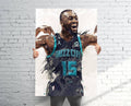 Kemba Walker Charlotte Hornets Sports Art Print, Basketball, Sports Decor – Poster | Canvas Wall Art Print