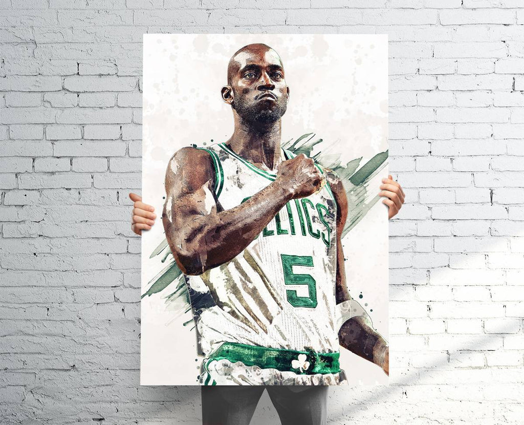 Kevin Garnett Boston Celtics Sports Art Print, Basketball, Sports Decor – Poster | Canvas Wall Art Print