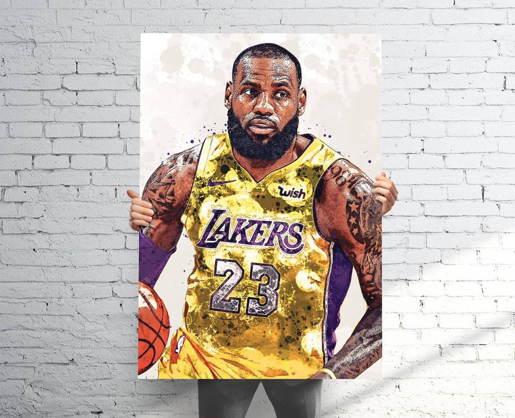 Lebron James Los Angeles Lakers Sports Art Print, Basketball, Sports Decor – Poster | Canvas Wall Art Print