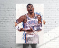 Russell Westbrook Oklahoma City Thunder Sports Art Print, Basketball, Sports Decor – Poster | Canvas Wall Art Print