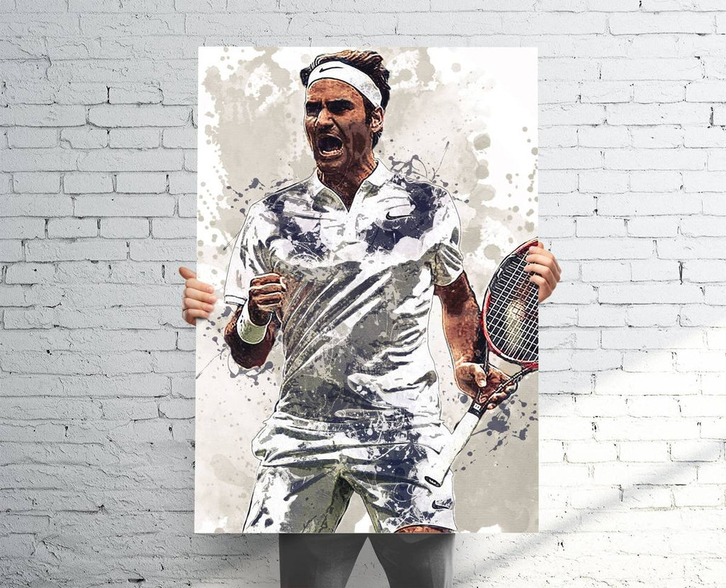 Roger Federer Tennis Sports Art Print, Tennis, Sports Decor – Poster | Canvas Wall Art Print