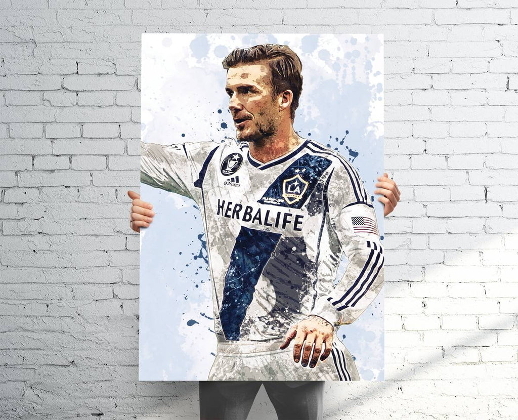 David Beckham La Galaxy Sports Art Print, Soccer/Football, Sports Decor – Poster | Canvas Wall Art Print