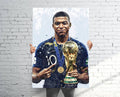 Kylian Mbappe Team France Sports Art Print, Soccer/Football, Sports Decor – Poster | Canvas Wall Art Print