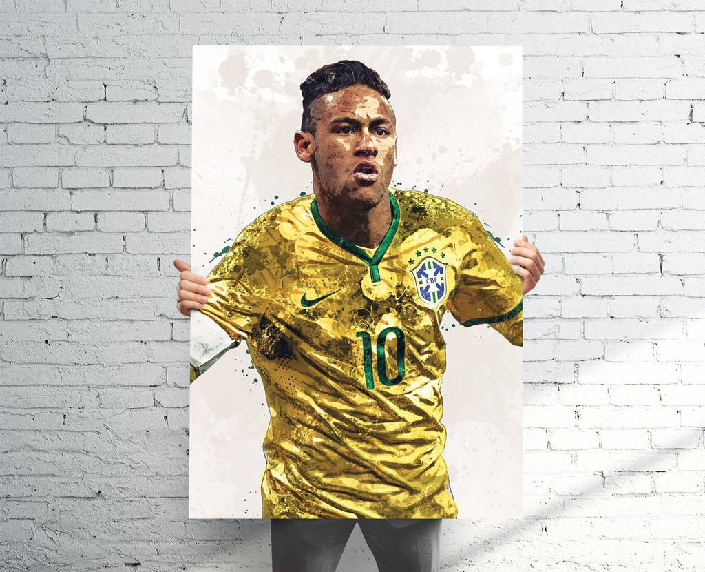 Neymar Brazil National Team Sports Art Print, Soccer/Football, Sports Decor – Poster | Canvas Wall Art Print