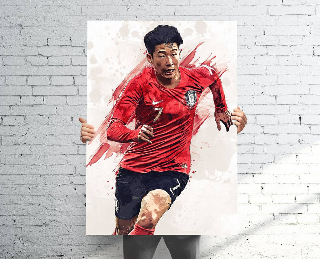 Son Heung-Min South Korea Sports Art Print, Soccer/Football, Sports Decor – Poster | Canvas Wall Art Print