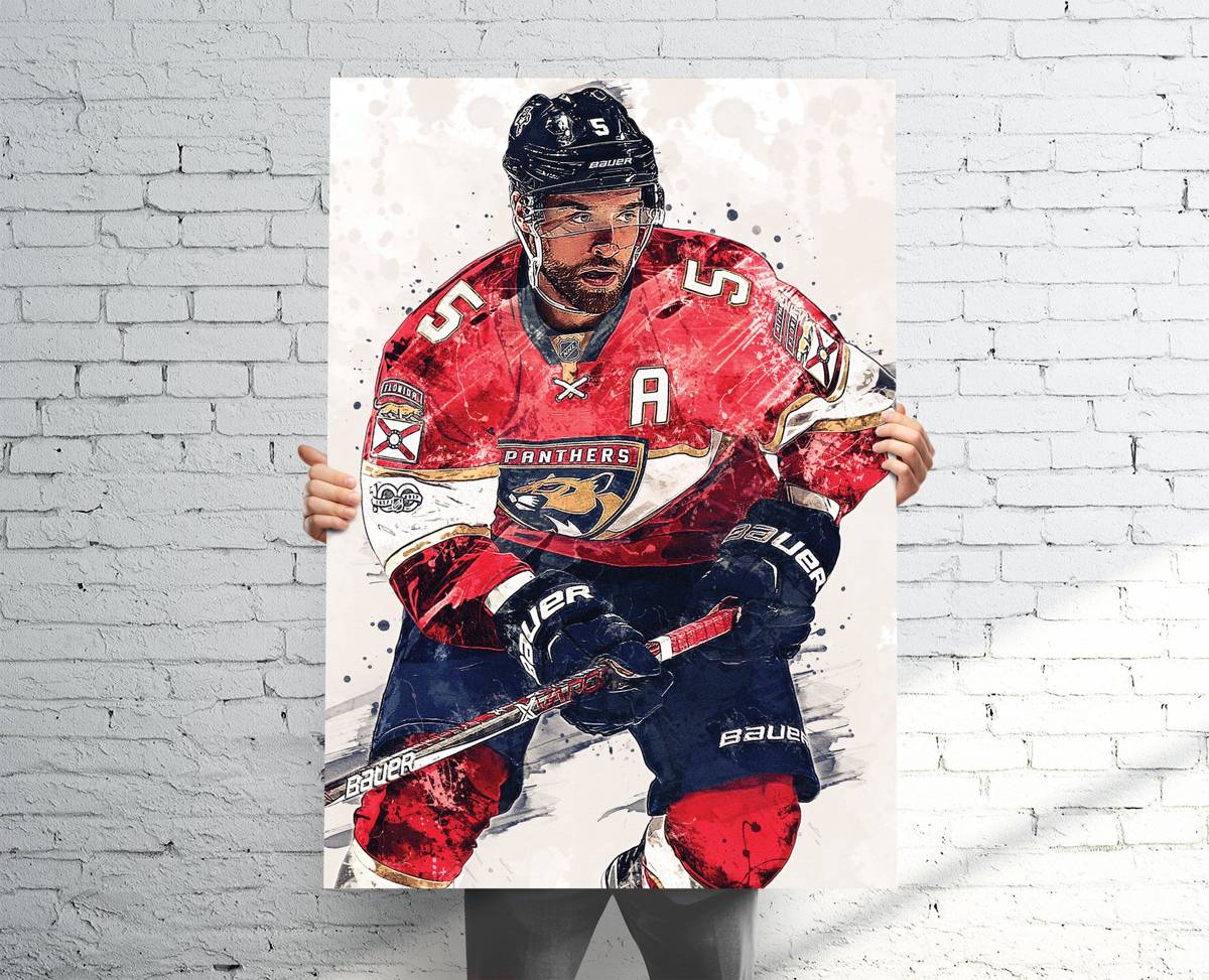 Aaron Ekblad Florida Panthers Sports Art Print, Hockey, Sports Decor – Poster | Canvas Wall Art Print
