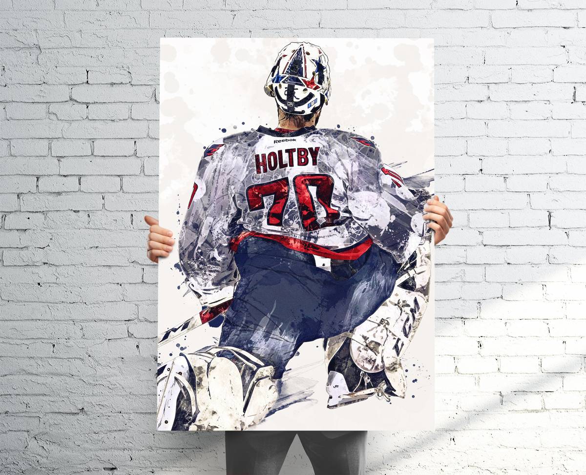 Braden Holtby Washington Capitals Sports Art Print, Hockey, Sports Decor – Poster | Canvas Wall Art Print