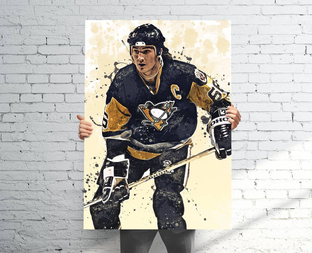 Mario Lemieux Pittsburgh Penguins Sports Art Print, Hockey, Sports Decor – Poster | Canvas Wall Art Print