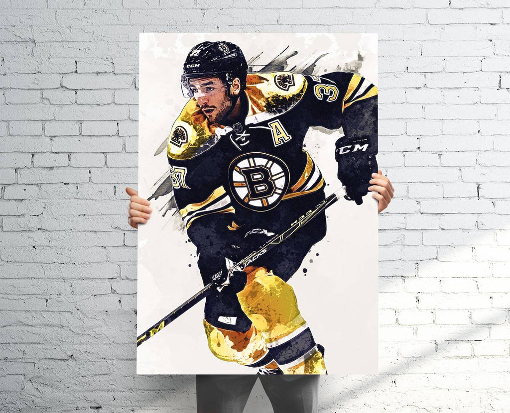 Patrice Bergeron Boston Bruins Sports Art Print, Hockey, Sports Decor – Poster | Canvas Wall Art Print