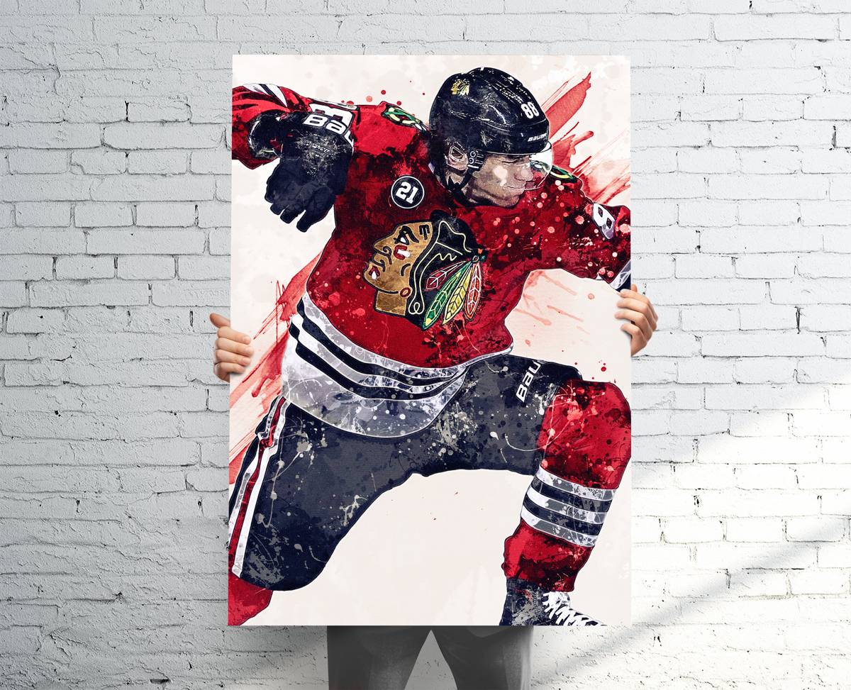 Patrick Kane Chicago Blackhawks Sports Art Print, Hockey, Sports Decor – Poster | Canvas Wall Art Print
