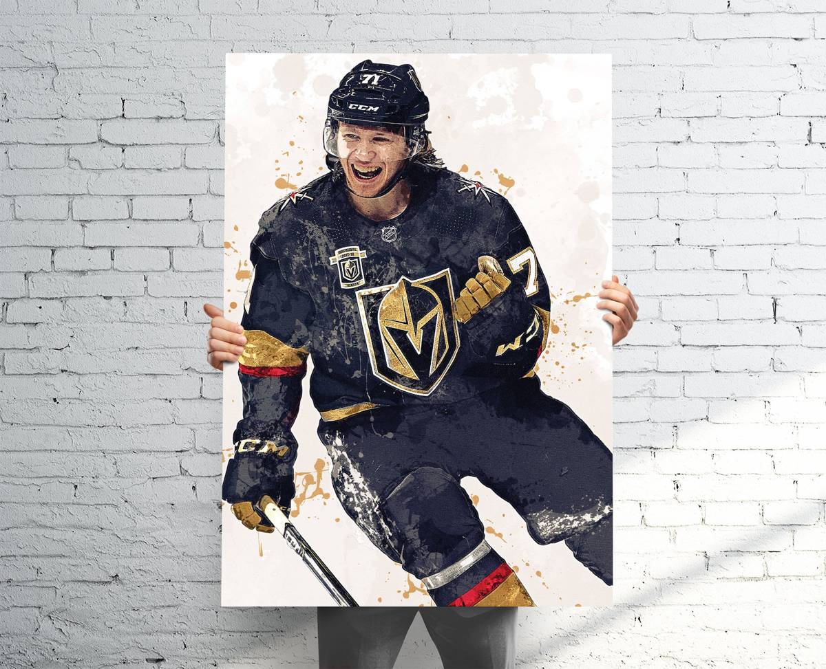 William Karlsson Vegas Golden Knights Sports Art Print, Hockey, Sports Decor – Poster | Canvas Wall Art Print