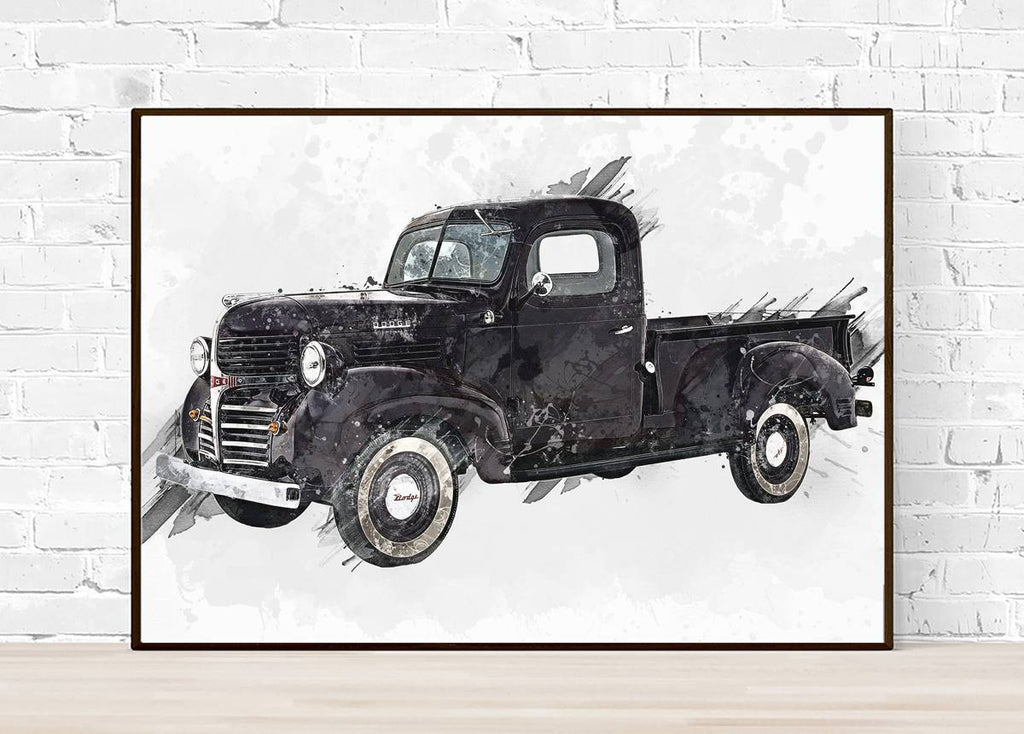 1941 Dodge Pickup Truck And Car Lovers, Classic Truck, Classic Car – Poster | Canvas Wall Art Print