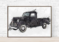 1941 Dodge Pickup Truck And Car Lovers, Classic Truck, Classic Car – Poster | Canvas Wall Art Print