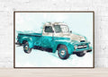 1955 International R120 Truck And Car Lovers, Classic Truck, Classic Car – Poster | Canvas Wall Art Print