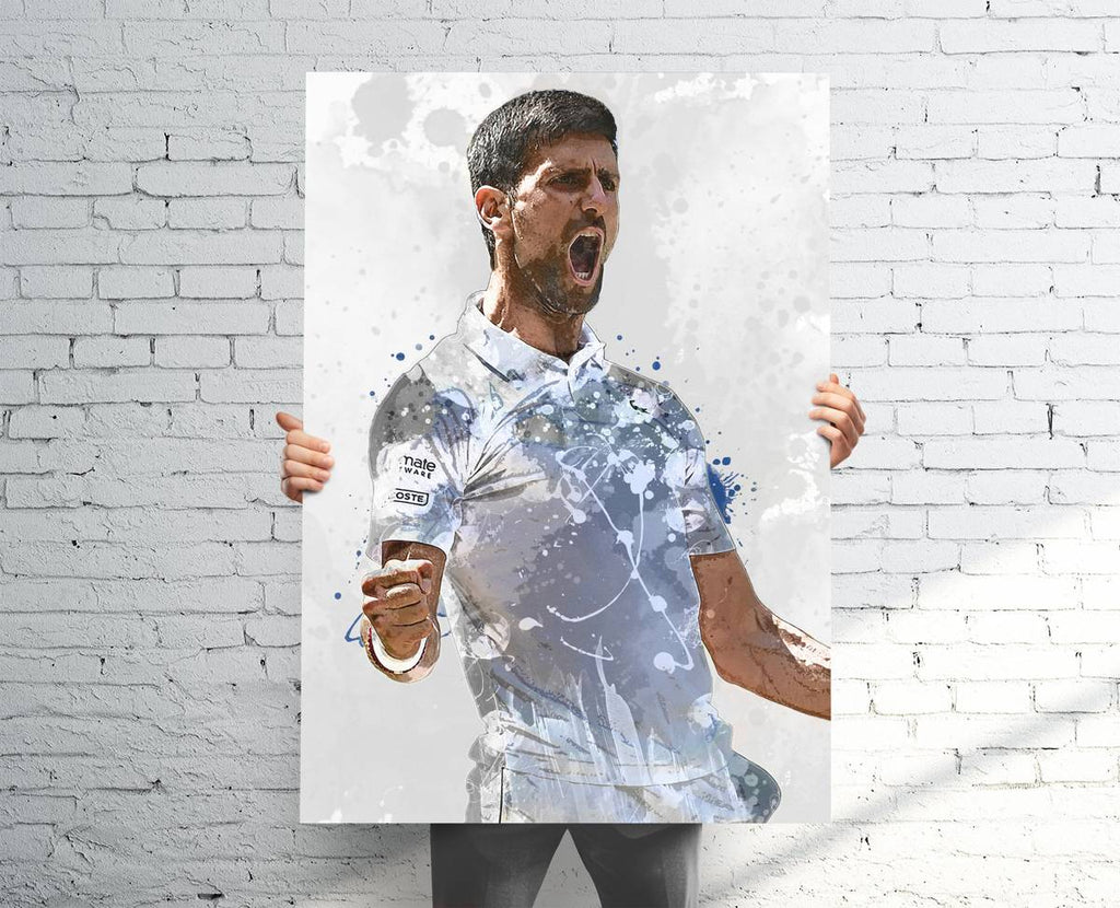 Novak Djokovic Wimbledon Tennis Sports Art Print, Tennis, Sports Decor – Poster | Canvas Wall Art Print