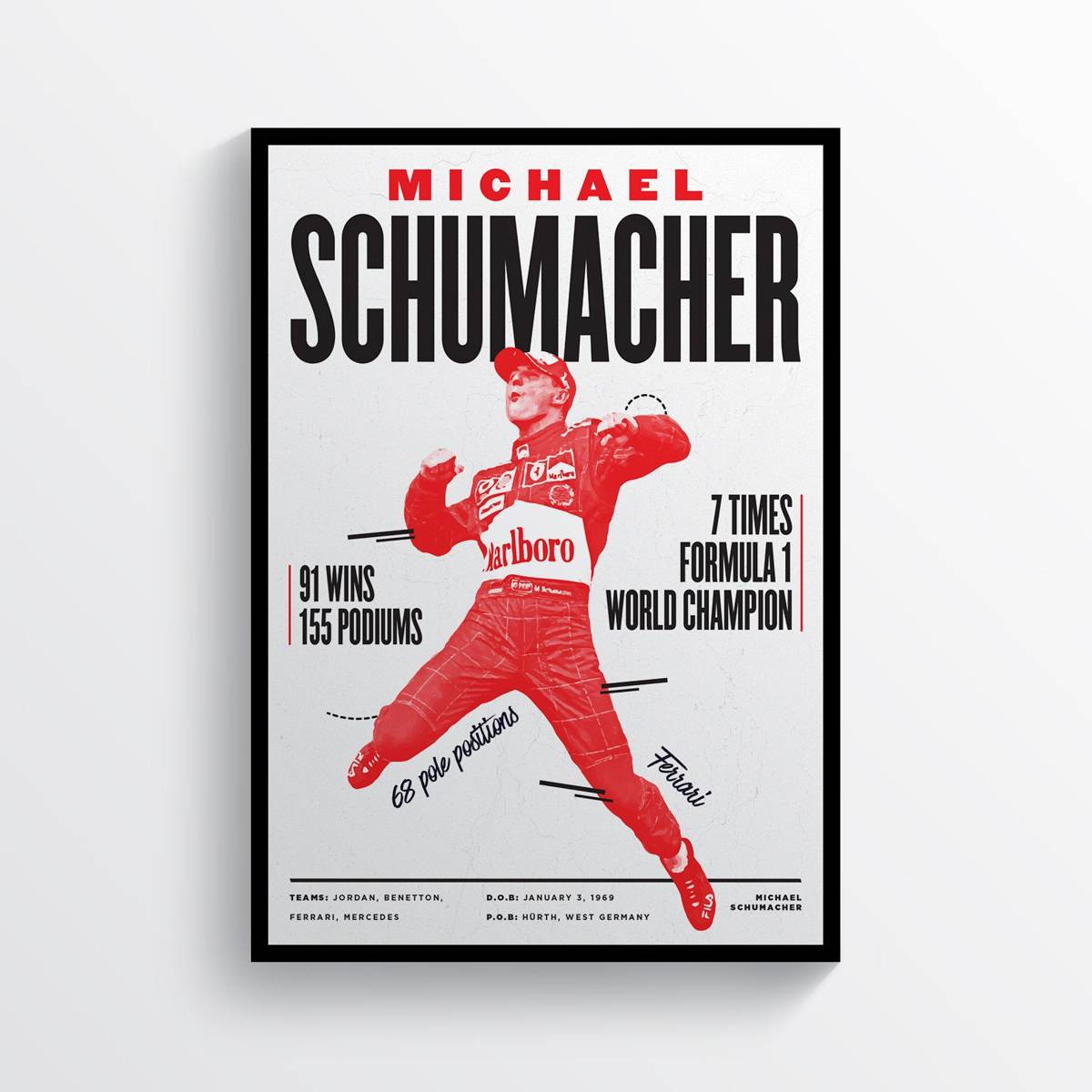 Michael Schumacher Formula 1 Art F1 Ferrari - Poster | Canvas Wall Art Print