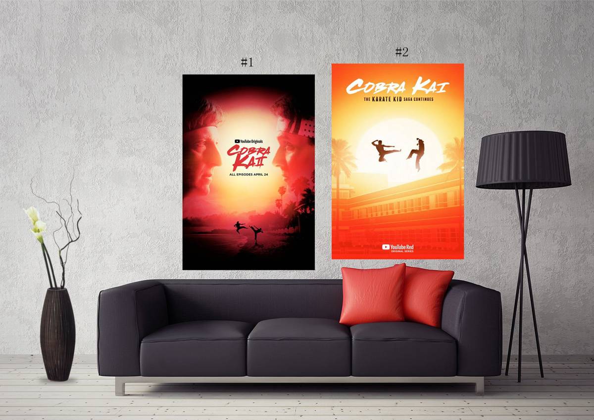 Cobra Kai Flag Banner The Karate Kid Saga Tv Art #229 - Poster | Canvas Wall Art Print