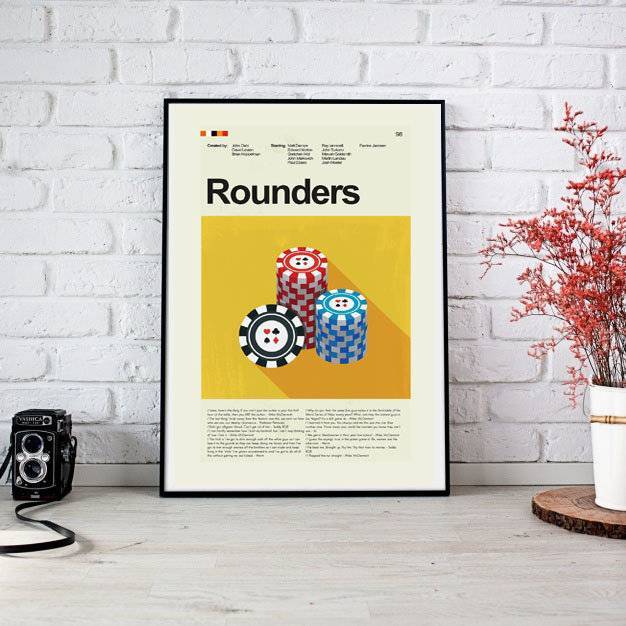 Rounders Mid-Century Modern Inspired Print - Poster | Canvas Wall Art Print